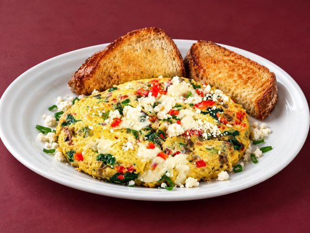 Greek Sunrise Frittata with Toast.